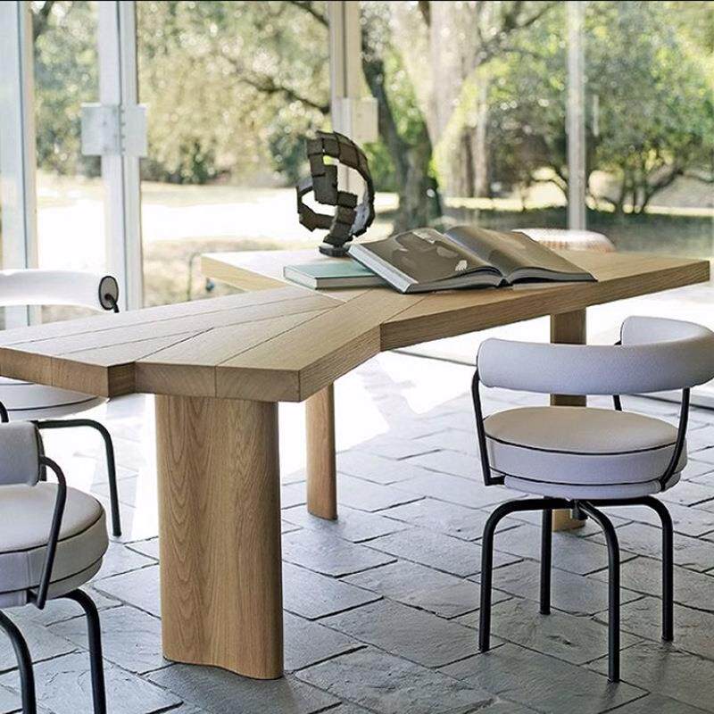 简约现代实木电脑桌轻奢风极简异形办公桌老板桌设计师书桌工作台