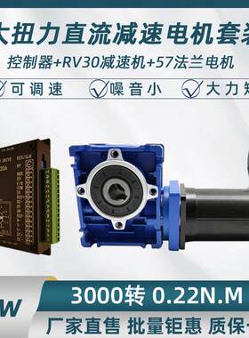 70W电机带减速机涡轮蜗杆低压24V大扭矩可调速RV30减速机电机一体