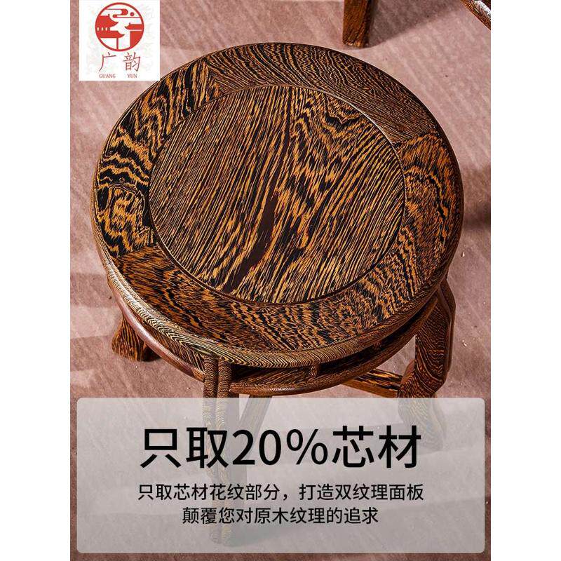 红木圆餐桌鸡翅木家用歺桌小户型实木圆形吃饭桌子中式家具八仙桌