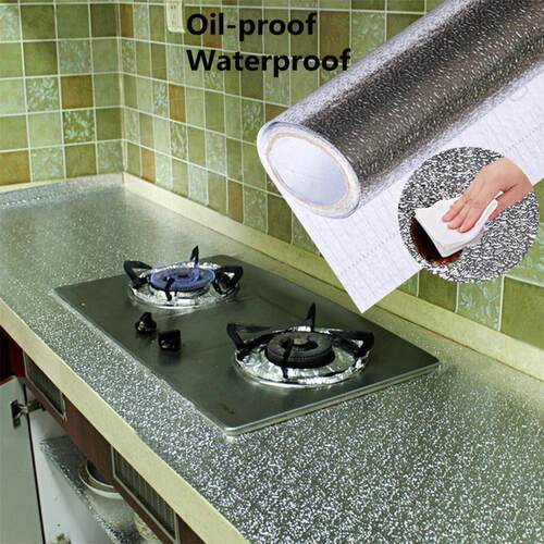 60x100cm Kitchen Oil-proof Waterproof Stickers Aluminum