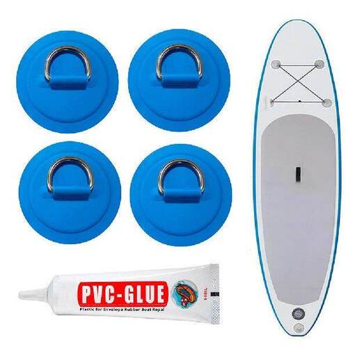 4Pcs Surfboard Dinghy Boat PVC Patch Deck Rigging Rope Ring