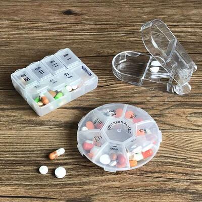 Pill Box Holder Weekly Medicine Storage Organizer Container