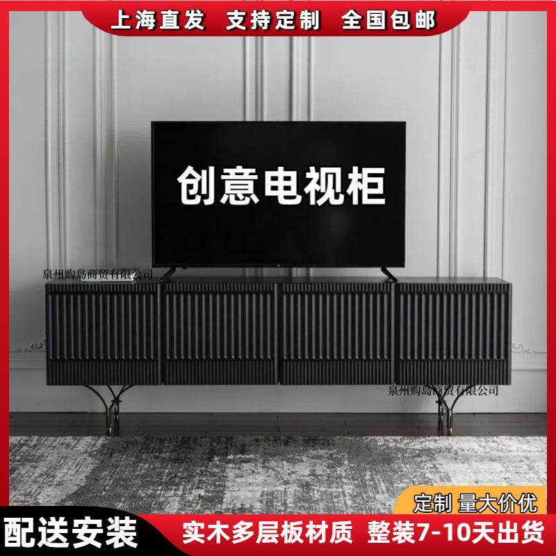 北欧烤漆电视柜意式轻奢视听柜简约地柜客厅电视柜茶几组合