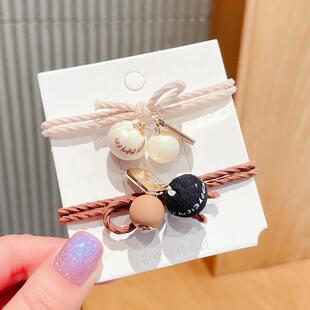 奶茶咖啡色发圈成人布球吊坠发绳高弹力皮筋皮套2元 直销新款 韩版