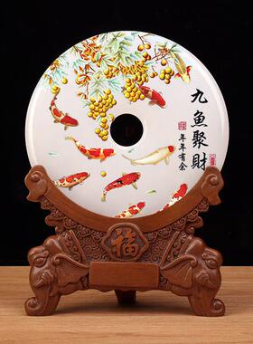 天然玉石姓氏平安扣大象办公桌摆件招财开业礼物高档商务礼品创意