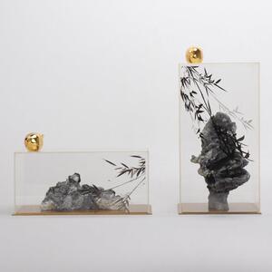 现代新中式创意山石家居客厅电视酒柜玄关招财办公室装饰品摆件