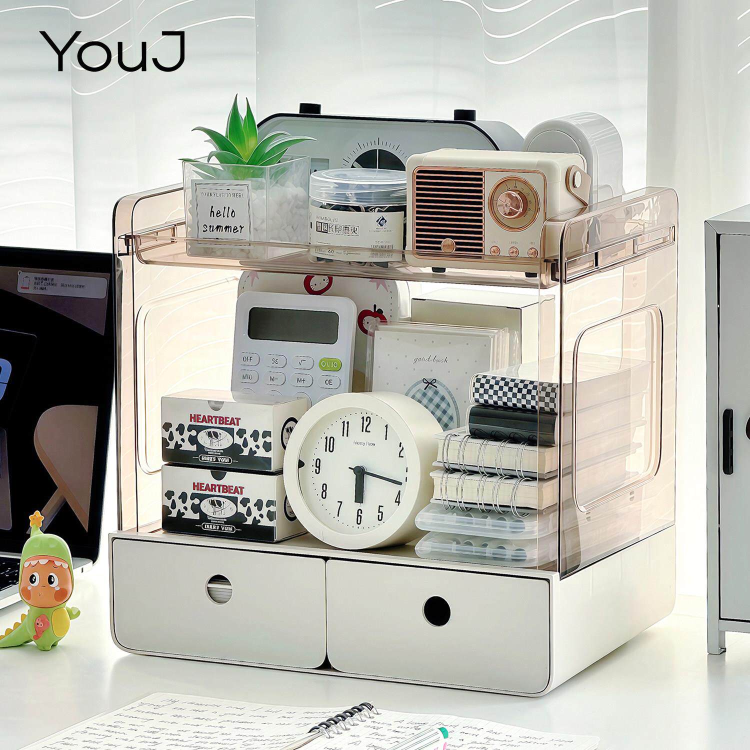 桌面收纳盒办公室整理盒抽屉式分隔杂物文件办公桌台面收纳置物架