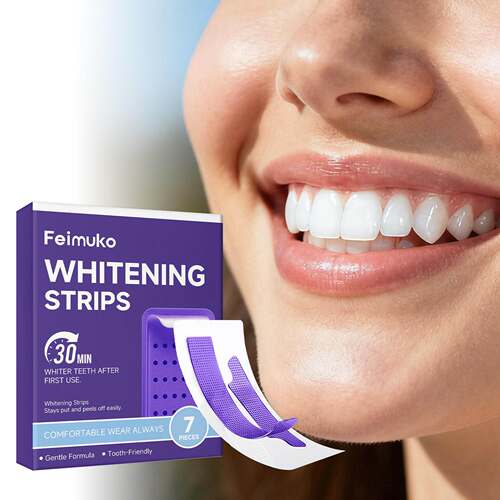 Feimuko Purple Shiny Teeth Strips, containing mint essence f