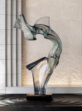 样品屋展示中心酒店大堂雕塑摆件家居饰品透明树脂客厅玄关电视柜