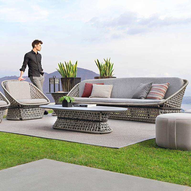 户外家具庭院花园露台懒人藤编椅单双人沙发茶几组合创意户外家具