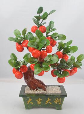 正品天玉石小桔子树盘景居饰工品摆件艺然品创意家居礼物家装饰摆