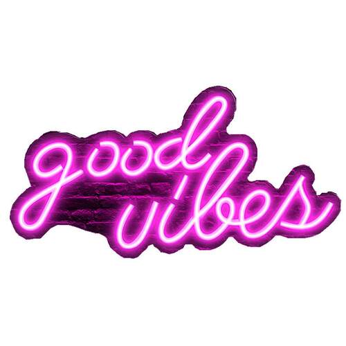 亚克力透明霓虹灯牌字母背景板LEDGOODVIBES装饰灯USB潮流ins风