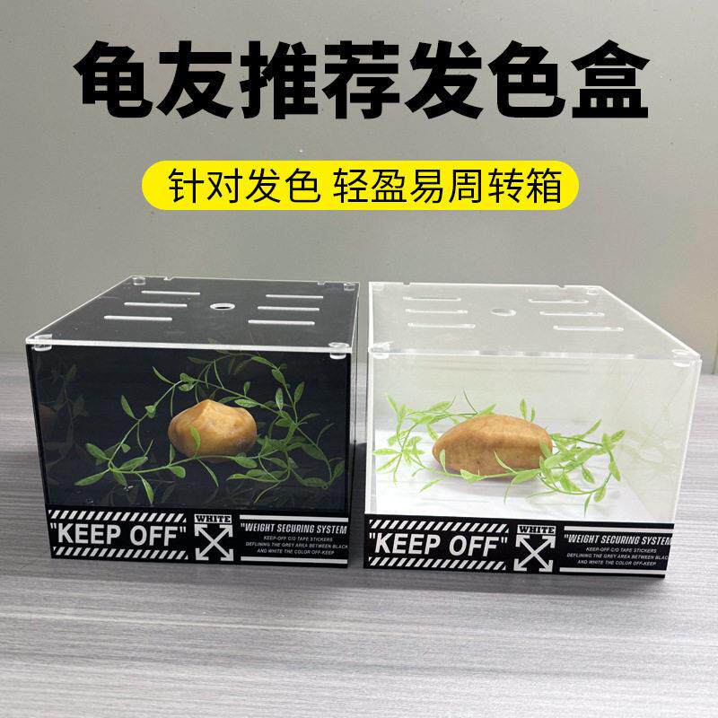 龟缸亚克力佛鳄龟大鳄盒水陆周转箱爬宠饲养箱两用鱼缸乌龟缸