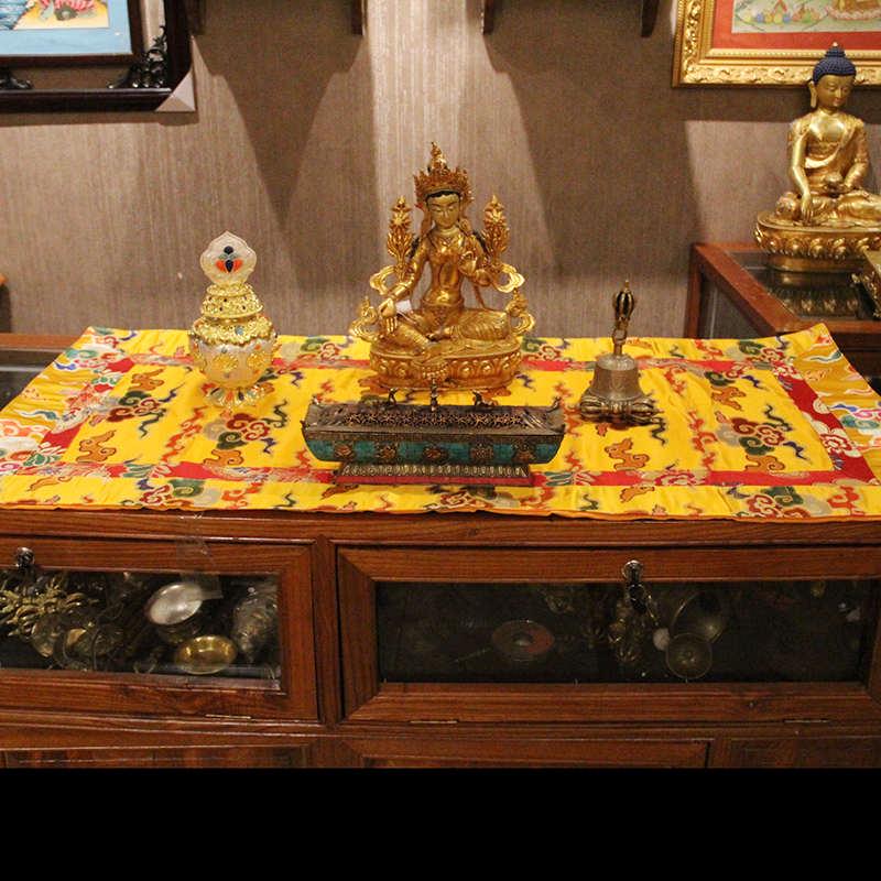 藏式布艺佛堂装饰祥云桌布藏布藏族面料供桌布佛台布家用长台布