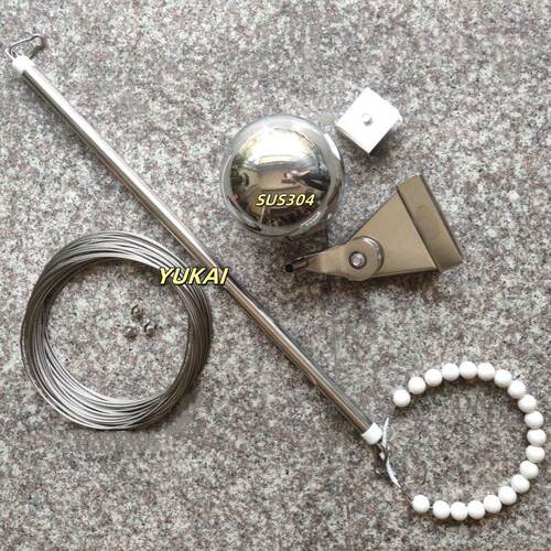 304外置手摇升降杆配件红旗套杆棋杆升降钢丝绳手摇把滑轮圆球