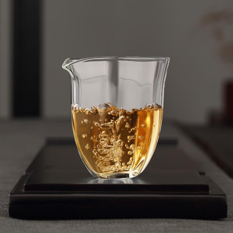 非匠六角公道杯玻璃茶具分茶器带过滤日式透明公杯茶海茶具配件