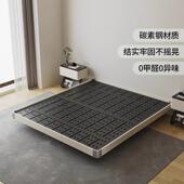 现代简约铁艺无床头床架环保0胶水小户型主卧双人悬浮碳素钢环保