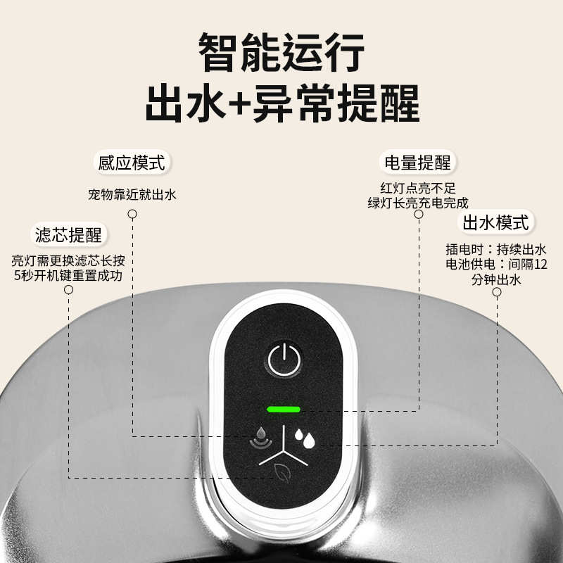 猫咪饮水机智能无线感应宠物自动饮水器小狗自动循环不插电大容量