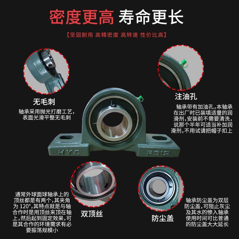 外球面球轴承立式UCP1731331932032138CPR22淮阳带座加厚