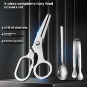 和可拆 食品级便携式 316L不锈钢食品补充剪刀夹婴儿 儿童和老人