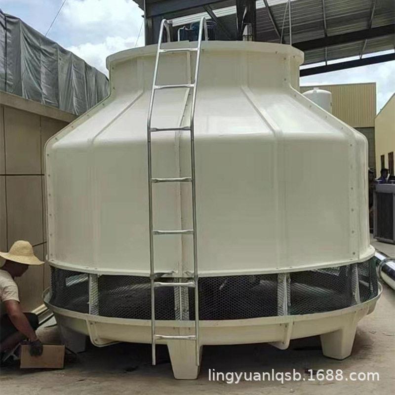 深圳玻璃钢圆形冷却水塔逆流125T圆形冷却塔注塑机冷却塔用