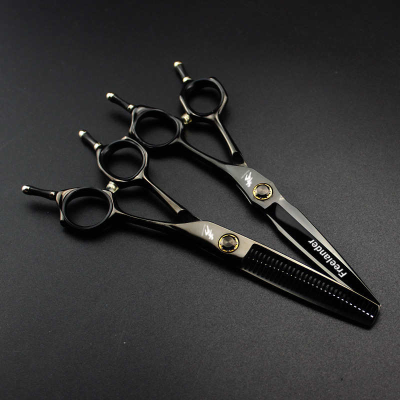 6寸黑色双尾XMQ-02 个性 美发剪刀 理发剪 平剪 刘海剪 发廊专用