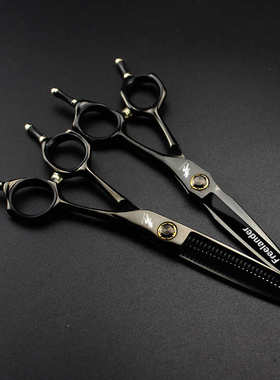 6寸黑色双尾XMQ-02 个性 美发剪刀 理发剪 平剪 刘海剪 发廊专用