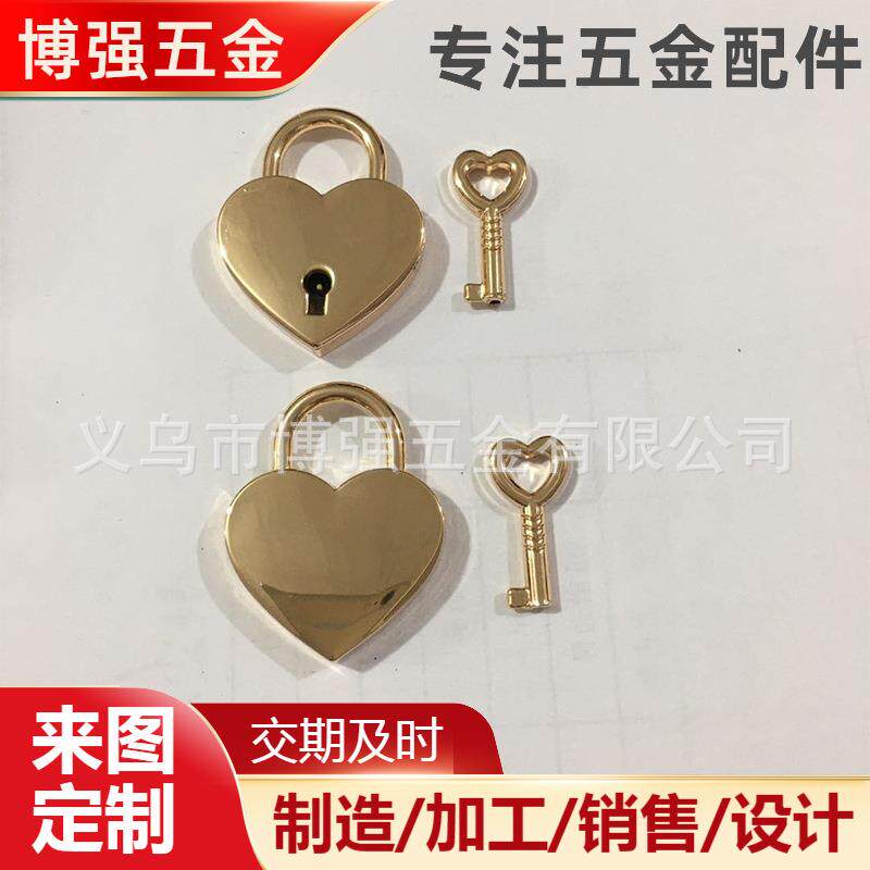 笔记本爱心挂锁 金属爱心锁 箱包桃心形挂锁 箱包工具锁箱包配饰