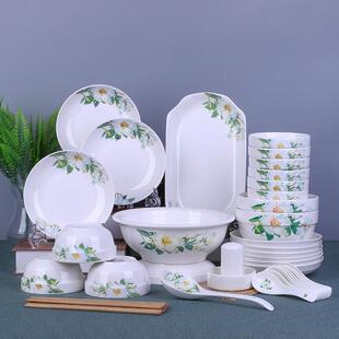 家用景德镇简约78头碗筷陶瓷器吃饭套碗盘子中式 碗碟套装 组百万百