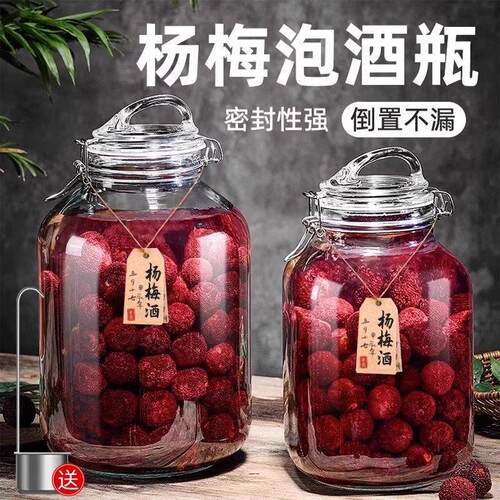杨梅专用泡酒玻璃瓶青梅酿酒酒瓶自酿果酒密封罐容器空瓶一件直销