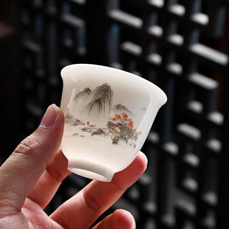 一次性功夫茶杯羊脂玉白瓷手工茶杯品茗杯主人杯个人专用茶杯陶瓷,餐饮具,茶杯,淘宝优惠券,粉丝福利购,淘宝优惠卷