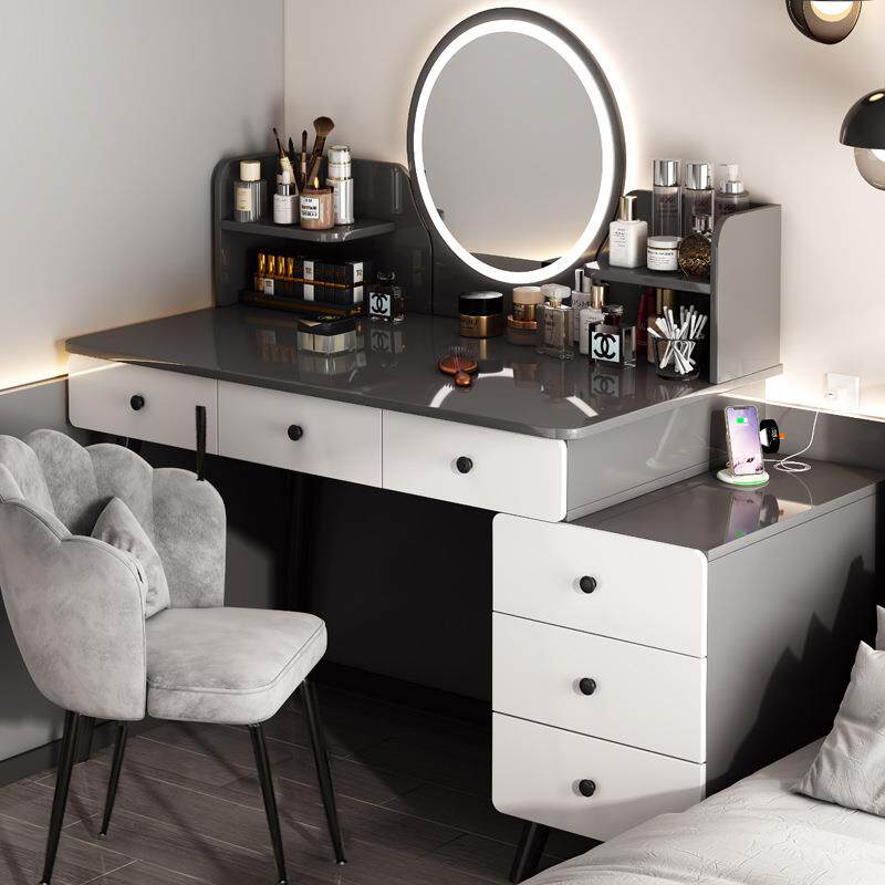 梳妆台现代卧室简约小户型新款伸缩斗柜化妆桌镜床头柜一体化妆台