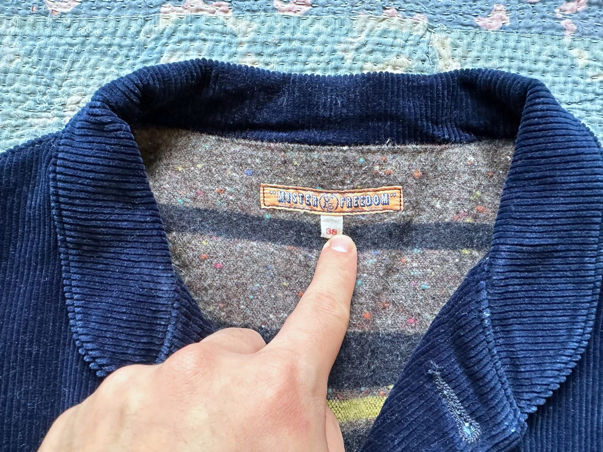 Mister Freedom Dark Blue Corduroy Jacket — detail