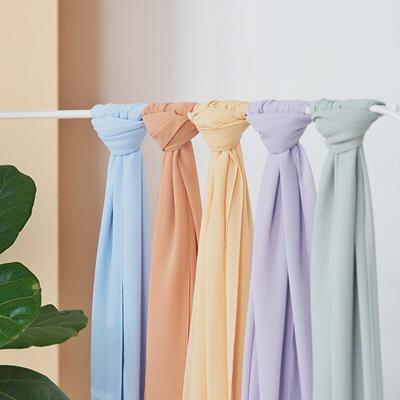 54color solid color chiffon long scarf headscarf Shawl Scarf