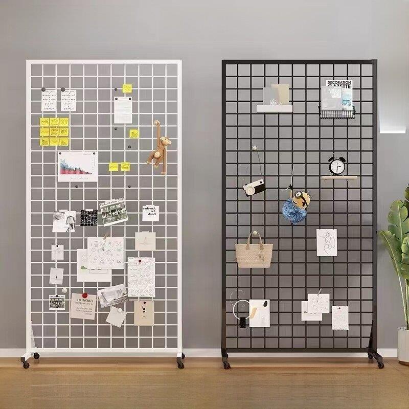 铁格栅网照片墙装饰架幼儿园作品储物架艺术展览架格栅展示架