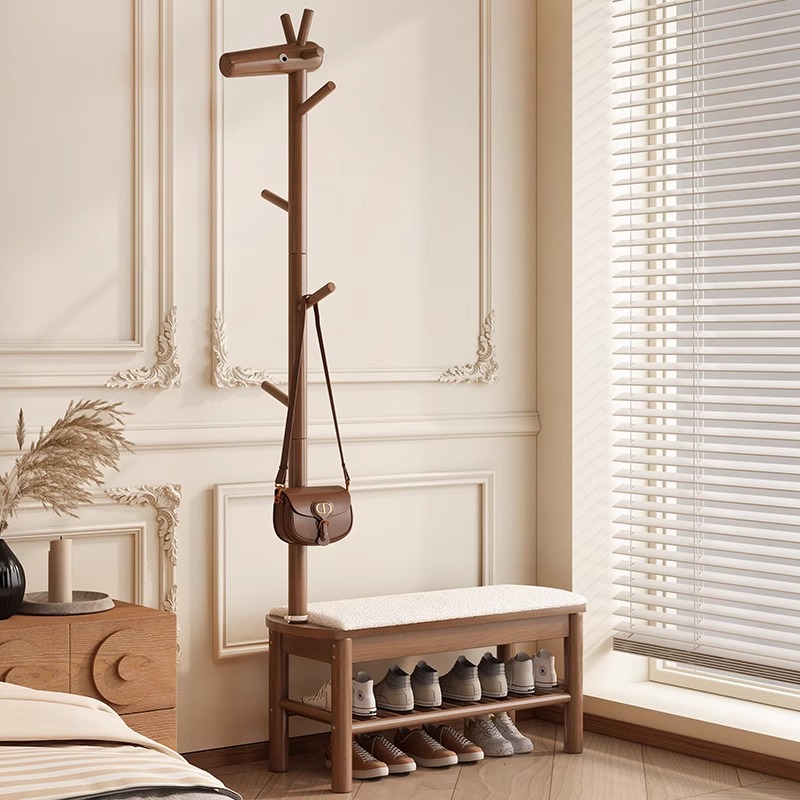 换鞋凳衣帽架小鹿一体组合衣架
