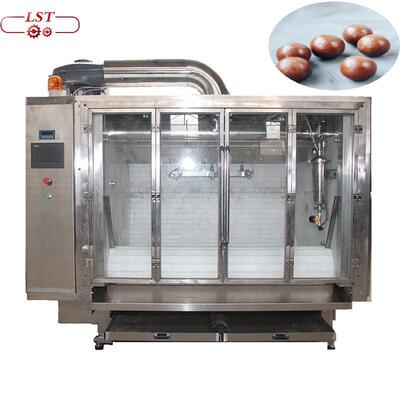 全自动带式包衣机坚果巧克力草莓巧克力包衣机械工厂提供技术支持