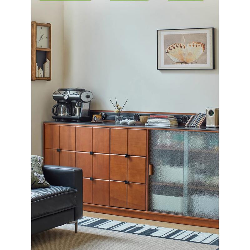 复古实木咖啡柜法式餐边柜壁橱茶水柜客厅斗柜靠墙储物柜长柜置物