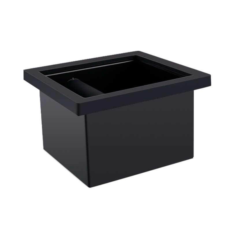 吧台桌面嵌入式不锈钢咖啡敲渣桶 无底平口方形咖啡粉渣桶废渣桶