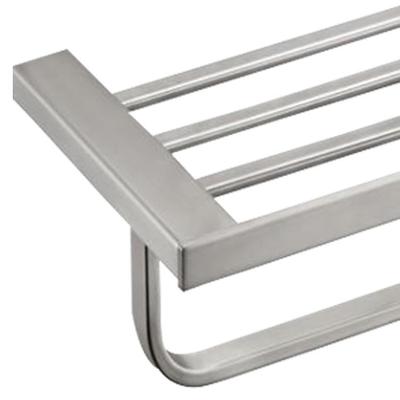 方形浴巾架不锈钢哑黑浴室置物架壁挂式架子免打孔卫生间毛巾架