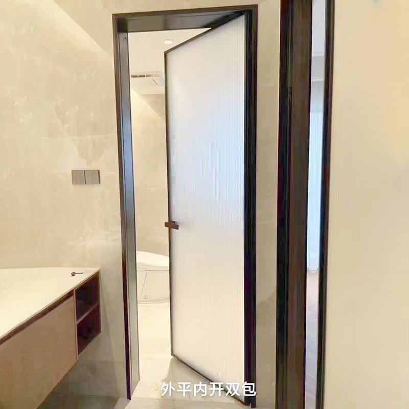 极窄简约钛镁铝合金钢化玻璃平开门卫生间门厕所门浴室门洗手间门