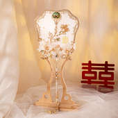 舞绣缘新娘团扇古风高级出嫁婚礼秀禾喜扇中式 婚礼手工成品手捧花