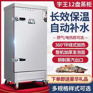 宇王商用电热蒸饭柜12盘蒸柜车单门双门蒸饭车蒸米饭馒头食堂餐厅