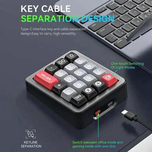 1个 颜色：白色 材质：塑料 K812机械键盘有线热交换NUMPAD RGB机