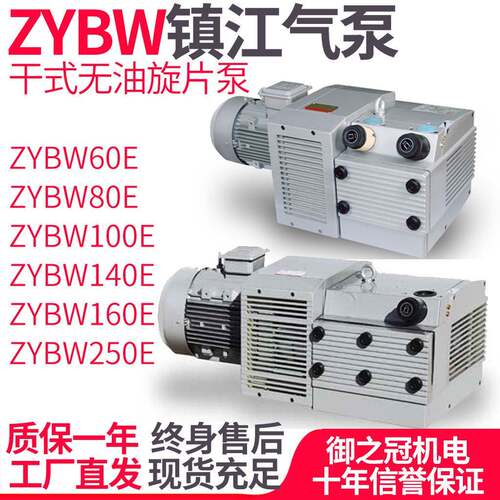 镇江通优旋片式真空泵ZYBW60E/80E/250E/140E干式无油抽气泵