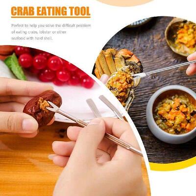 12PCS Crab Fork Stainless Steel Nut Pick Seafood Tool