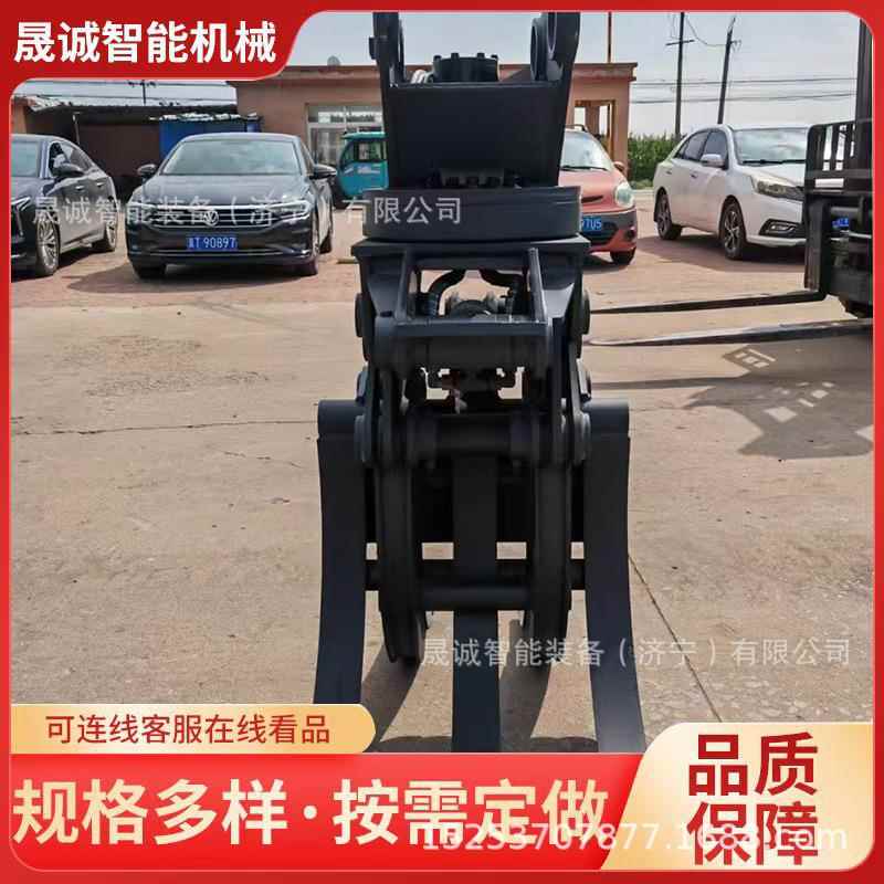 挖机属具单杠抓木器液压抓木机360度旋转抓木器