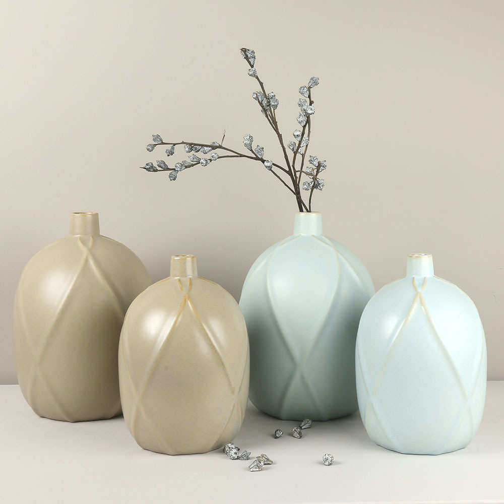 现代复古简约轻奢大气家居酒店日用陶瓷花瓶摆件装饰品,家居饰品,花瓶,淘宝优惠券,粉丝福利购,淘宝优惠卷