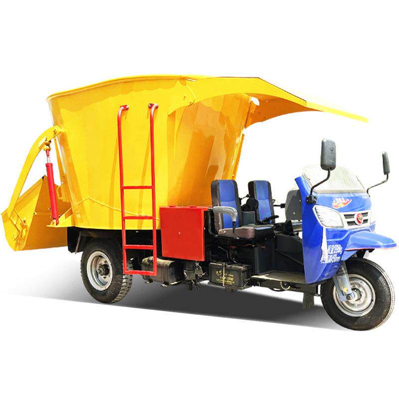 搅新能电动方牛草撒一体机柴油动力源7方大容量日粮送料撒料QSU设