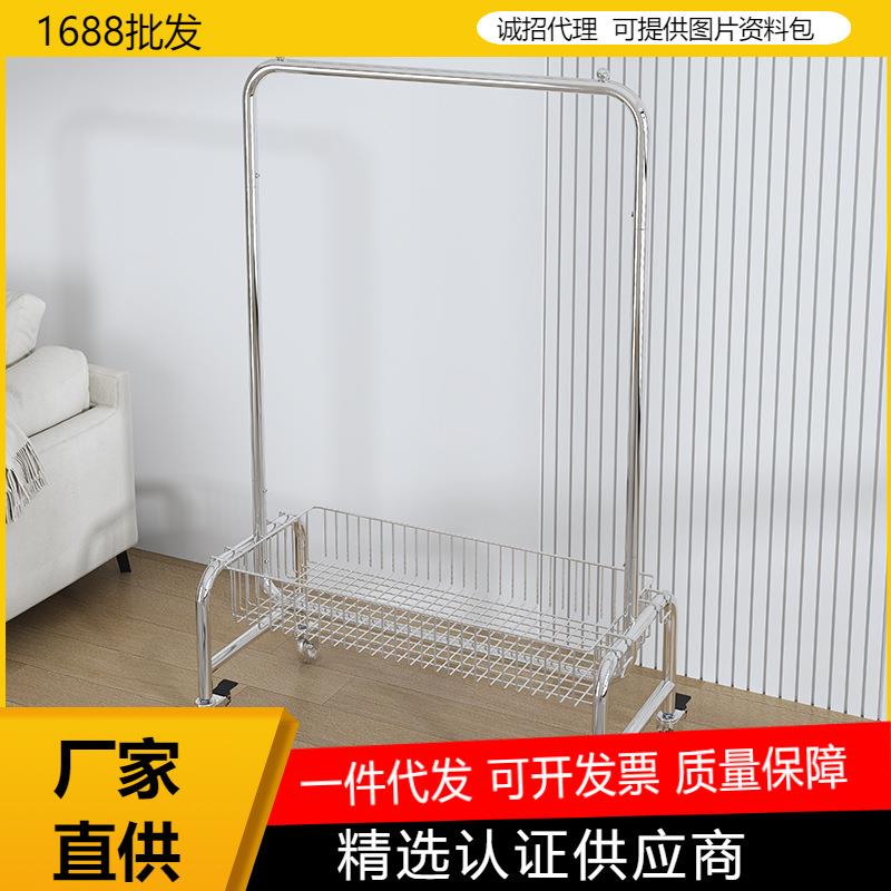 挂衣架落地卧室晾衣架家用多功能单杆室内可移动衣帽架展示架加长